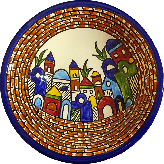 Terra Rossa - Bowl with Town Design